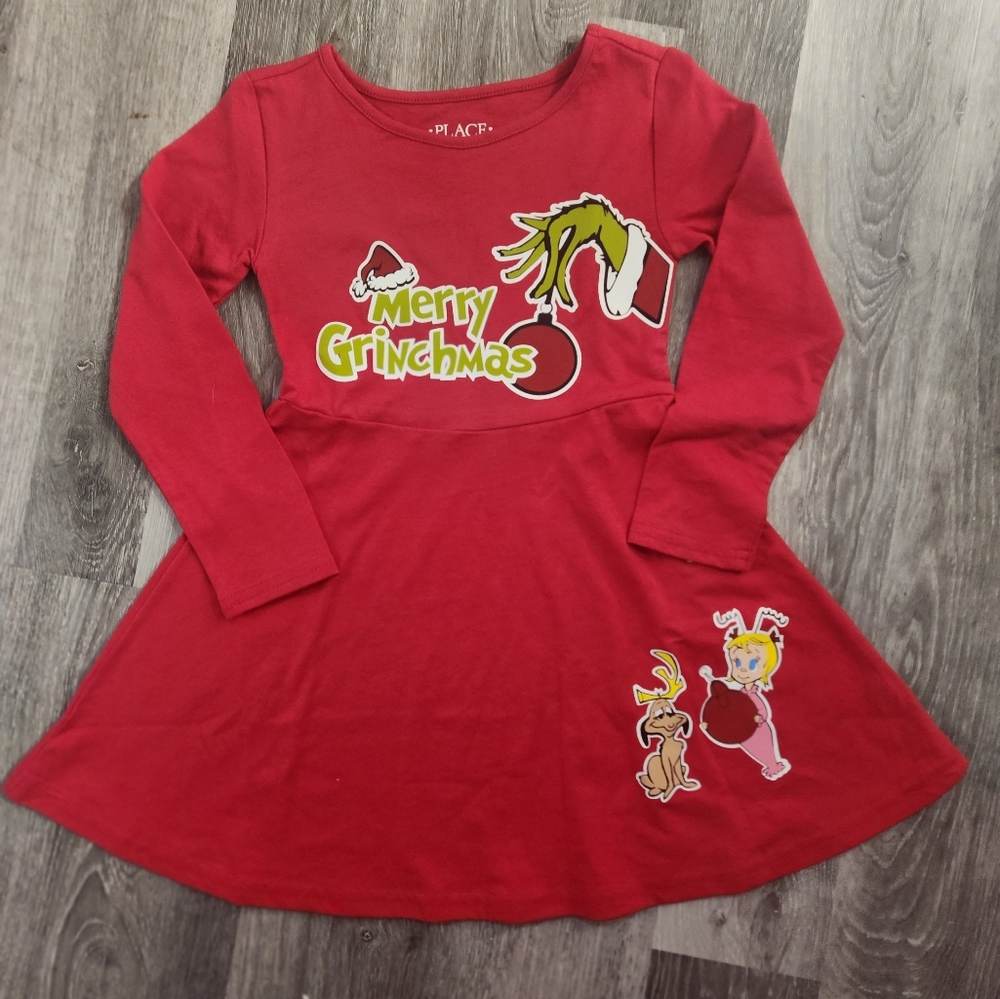 New Children's Place Skater Dress customized with The Grinch for the Holidays